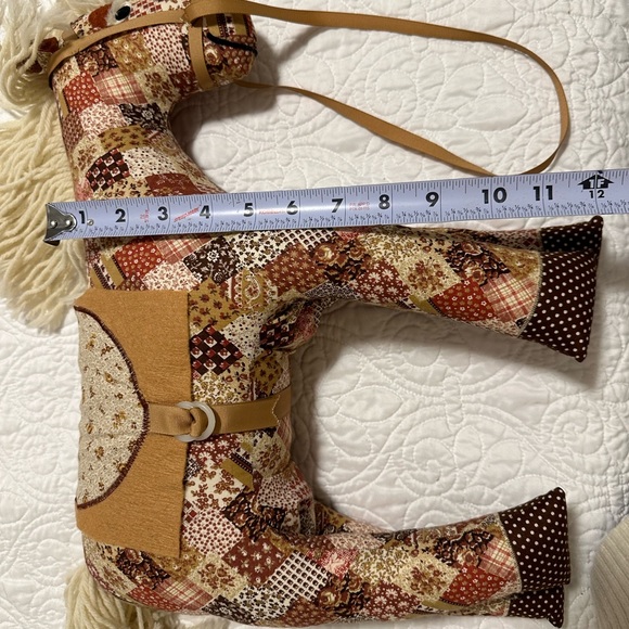 Unique Handmade Bandana Pattern Fabric Stuffed Horse - Picture 4 of 6